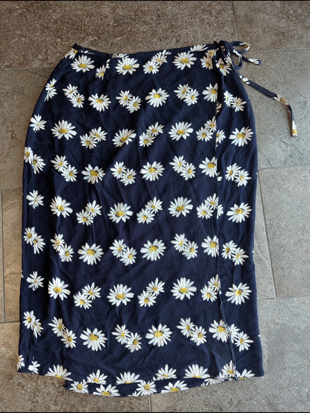 Elizabeth Shelton Navy Daisy Wrap Skirt